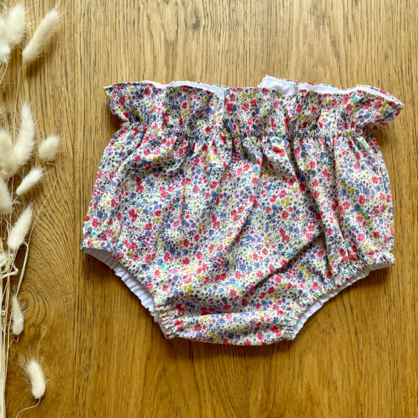 bloomer leonie pour bebe fille en coton liberty rose