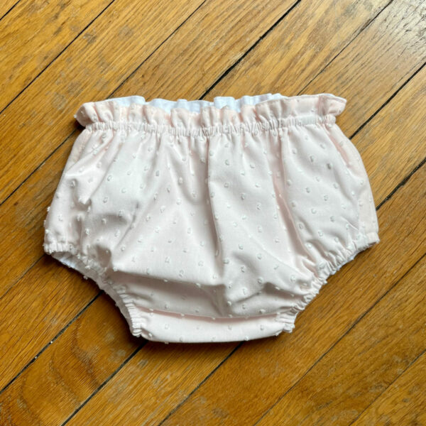 bloomer leonie pour bebe fille en coton plumetis rose