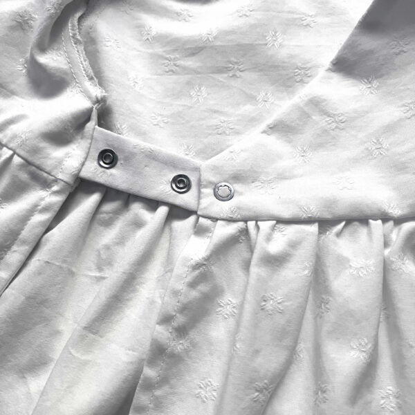 Robe anna pour bebe et fille en coton blanc uni