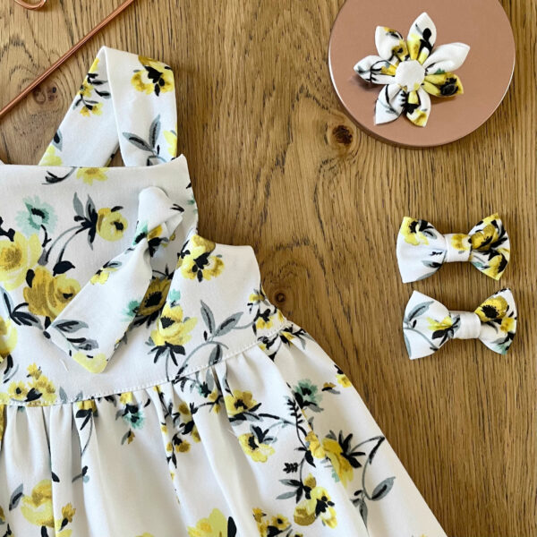 robe noemie little eole en coton fleurs jaunes bretelle