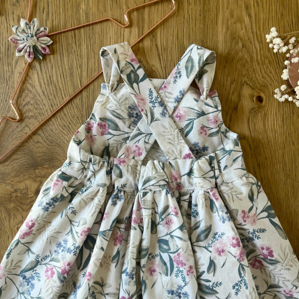 robe noemie little eole pour bebe et fille en coton fleur vintage dos