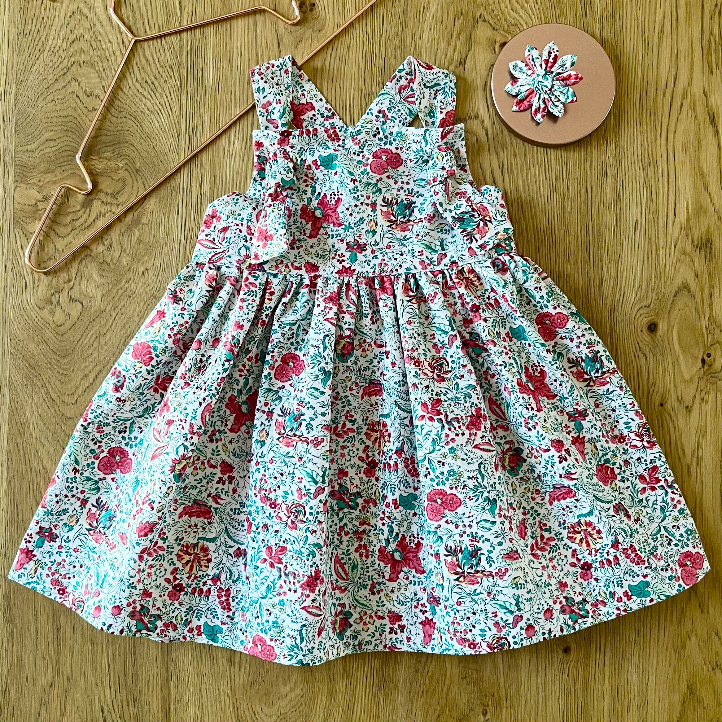 Robe à Bretelles – Coton imprimé fleurs provençales – 2 ans