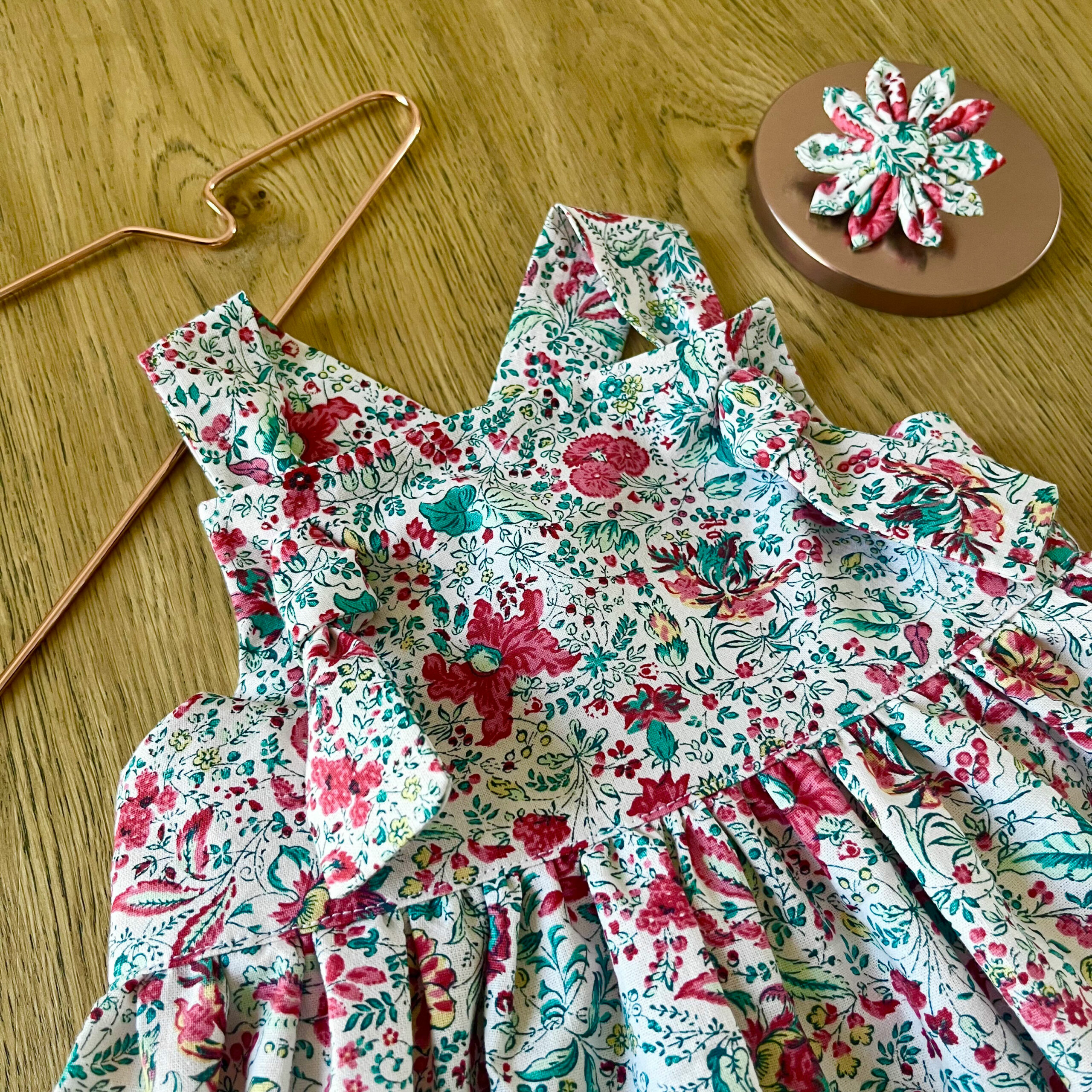 Robe à Bretelles – Coton imprimé fleurs provençales – 2 ans