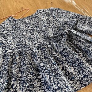 Blouse cache-cœur – Liberty Bleu Marine – 3 ans