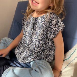 Blouse sans manche – Liberty Bleu Marine – 4 ans