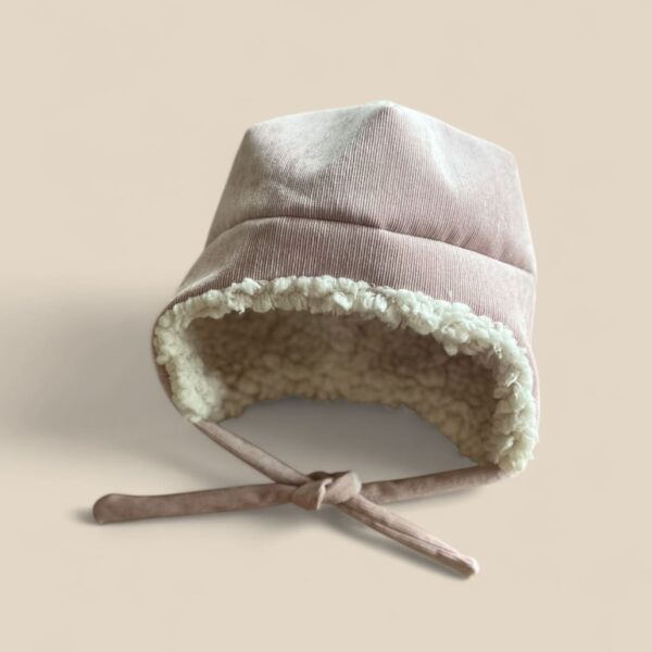 bonnet timothee velours rose little eole