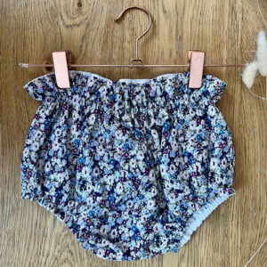 Bloomer – Coton imprimé fleuri bleu – 12/24 mois