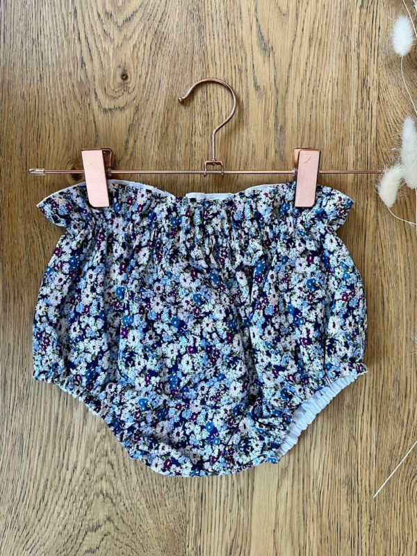 Bloomer - Coton imprimé fleuri bleu - 12/24 mois