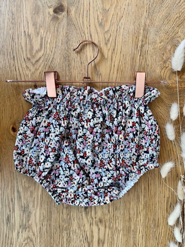 Bloomer - Coton imprimé fleuri marine - 12/24 mois