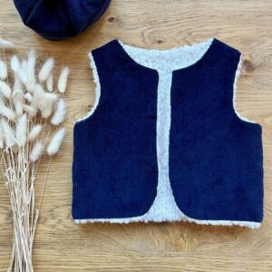 Gilet sans manches – Velours marine – 12 mois