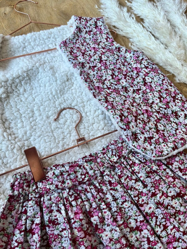 Gilet sans manches - Coton imprimé fleuri rose - 4 ans – Image 3