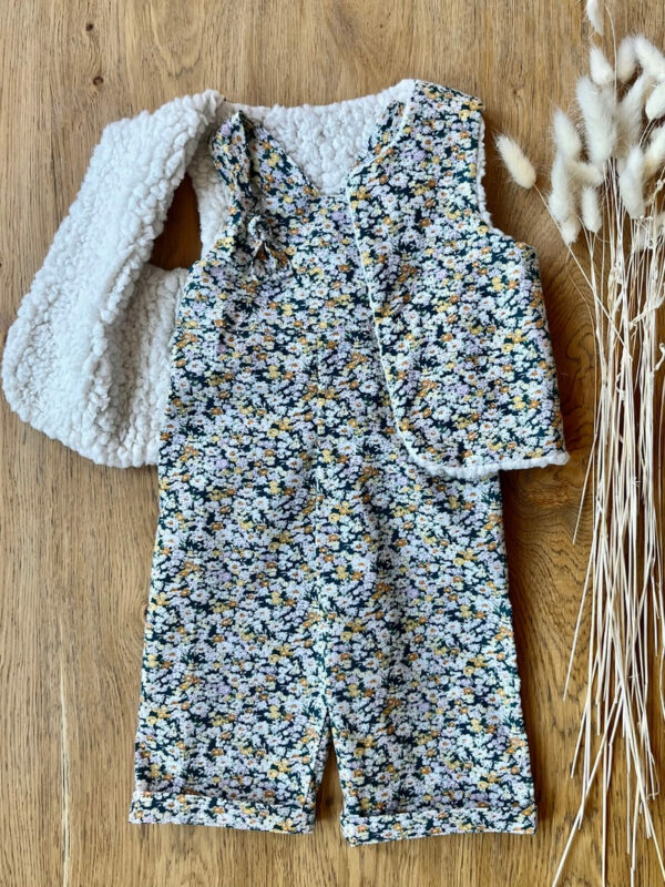 Gilet sans manches - Coton imprimé fleuri vert - 12 mois – Image 2