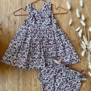 Bloomer – Coton imprimé fleuri marine – 12/24 mois