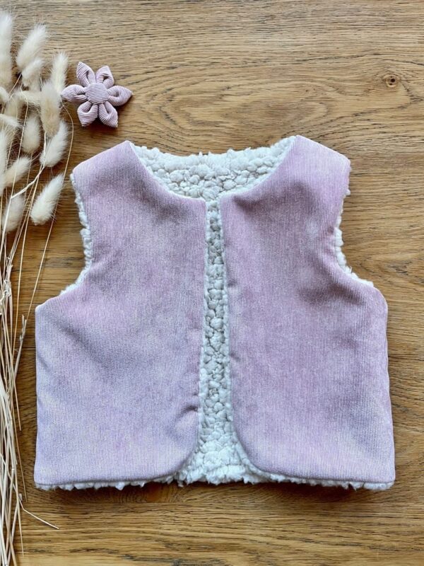 gilet sans manche velours rose 12 mois