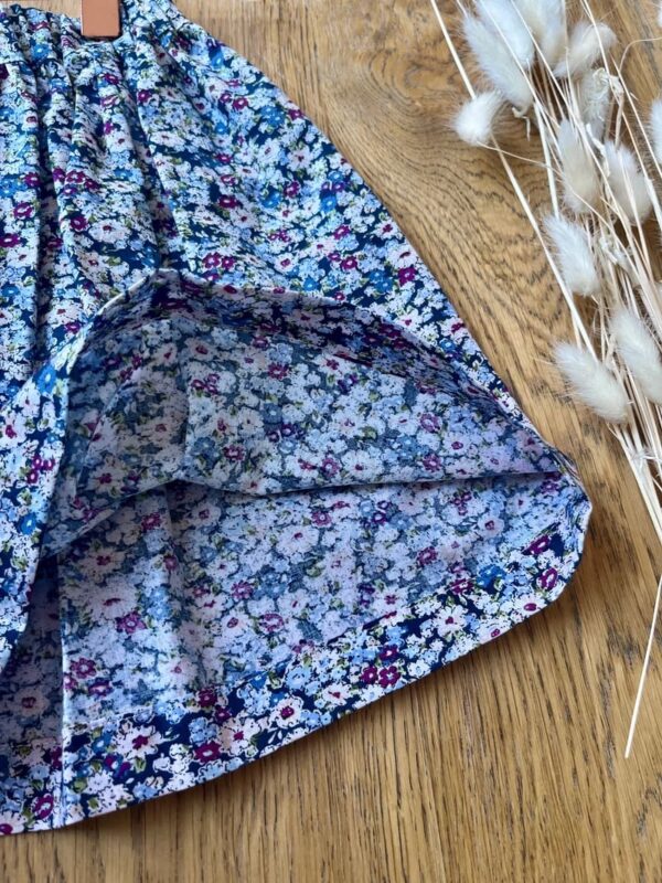 Jupe - Coton imprimé fleuri bleu - 3 ans – Image 2