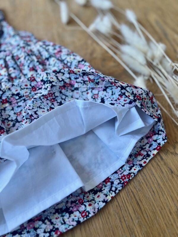 Robe à bretelles - Coton imprimé fleuri marine - 18 mois – Image 3